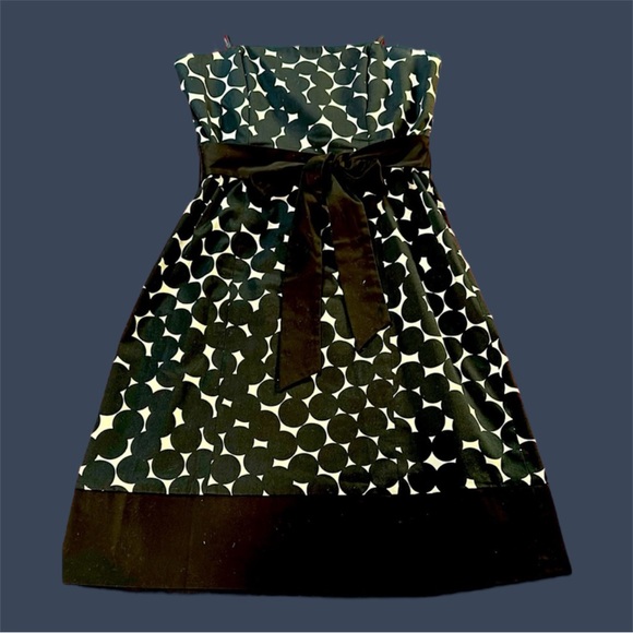 Nine West strapless Black and White Polka Dot Dress size 8 petite - Picture 1 of 7